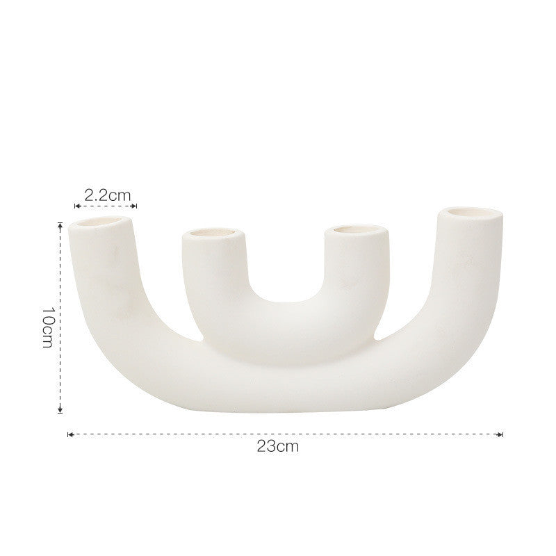 LumiVase Keramik-Kerzenhalter | Moderner weißer Kerzenständer | Deko für Zuhause & festliche Tischdekoration