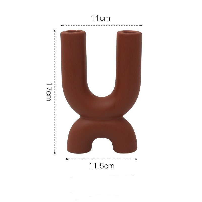 LumiVase Keramik-Kerzenhalter | Moderner weißer Kerzenständer | Deko für Zuhause & festliche Tischdekoration