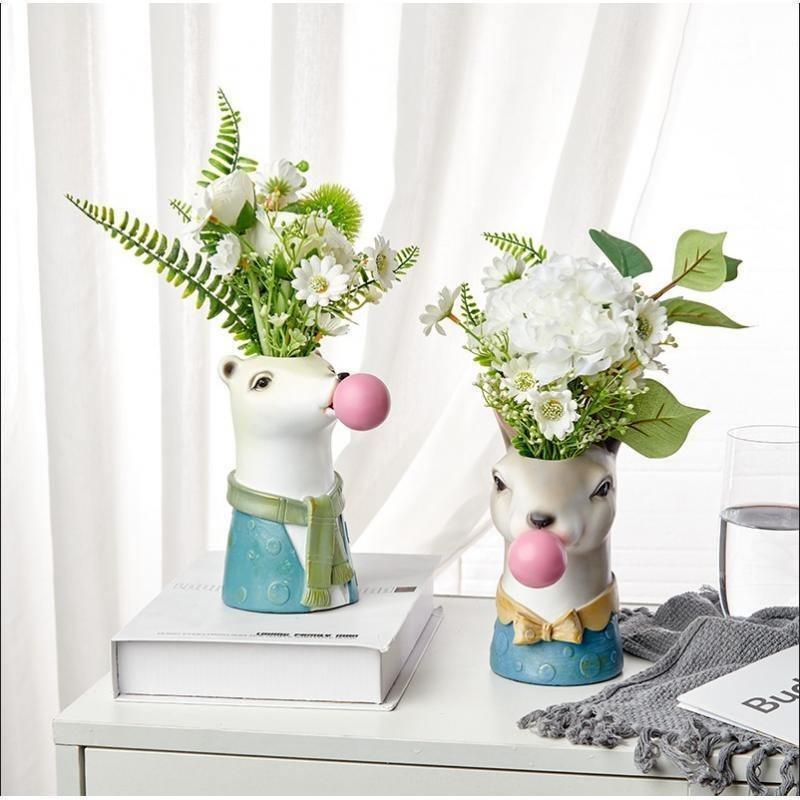 BubbleBeast Tierische Deko-Vase | Kreative Blumenvase mit Charakter