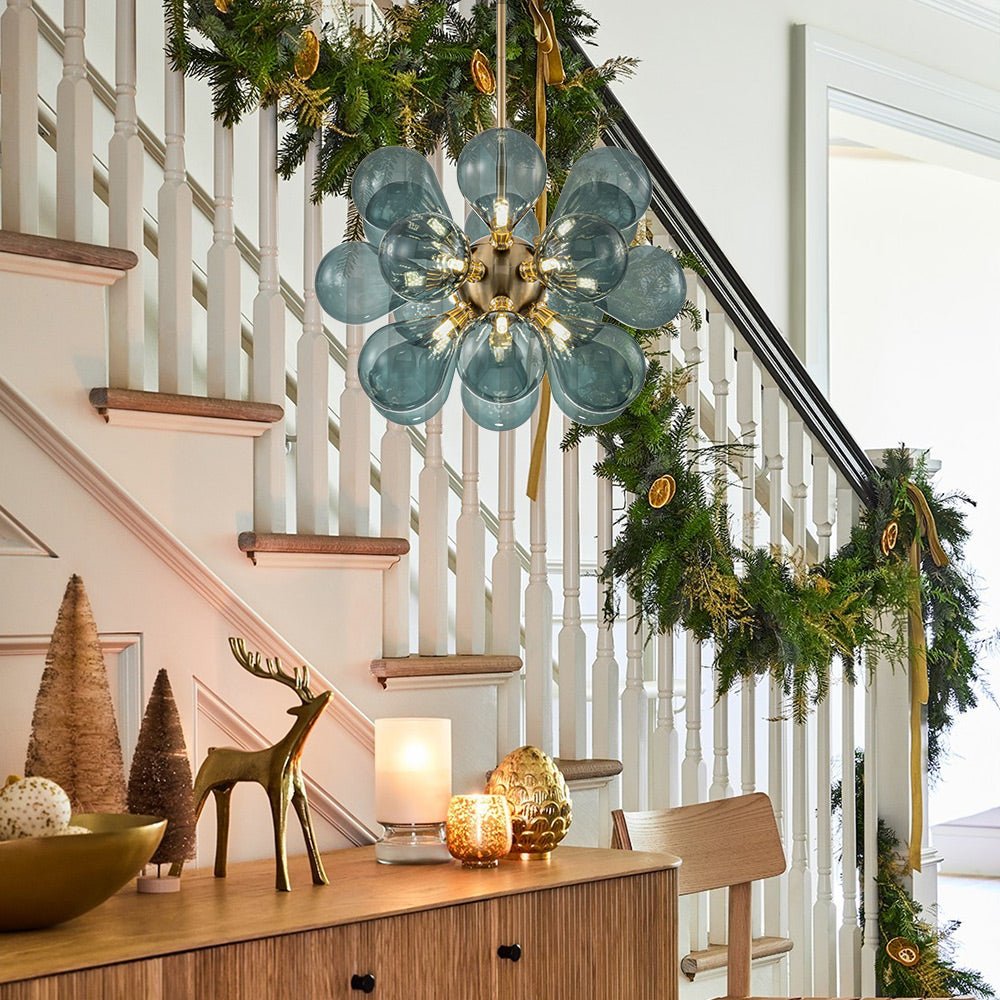 AuraBliss Cluster Glas Bubble Kronleuchter | Einzigartiges Design | Elegante Beleuchtung für Zuhause