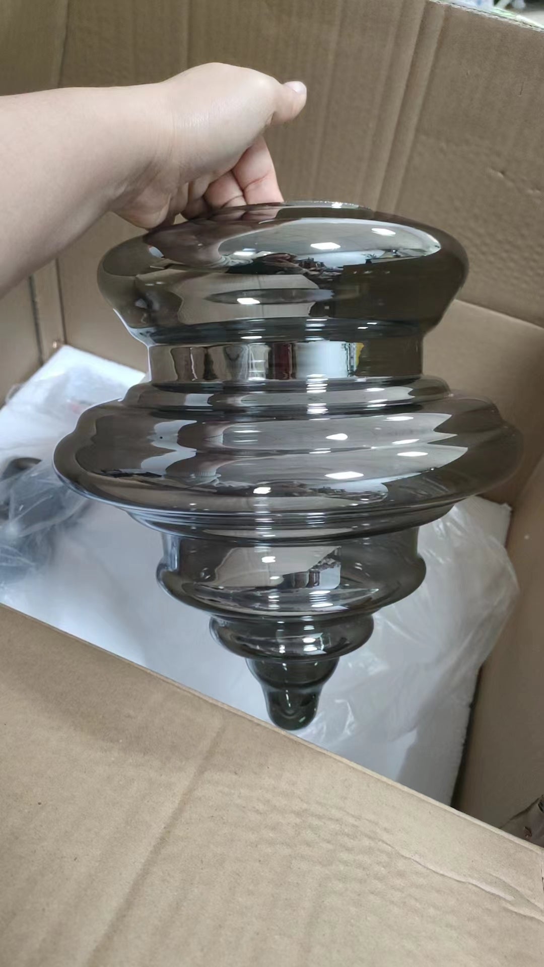 StarLuxe Moderne Graue Glas-Sternenhimmel Pendelleuchte | Dimmbar | Elegante Beleuchtung für Wohn- und Esszimmer