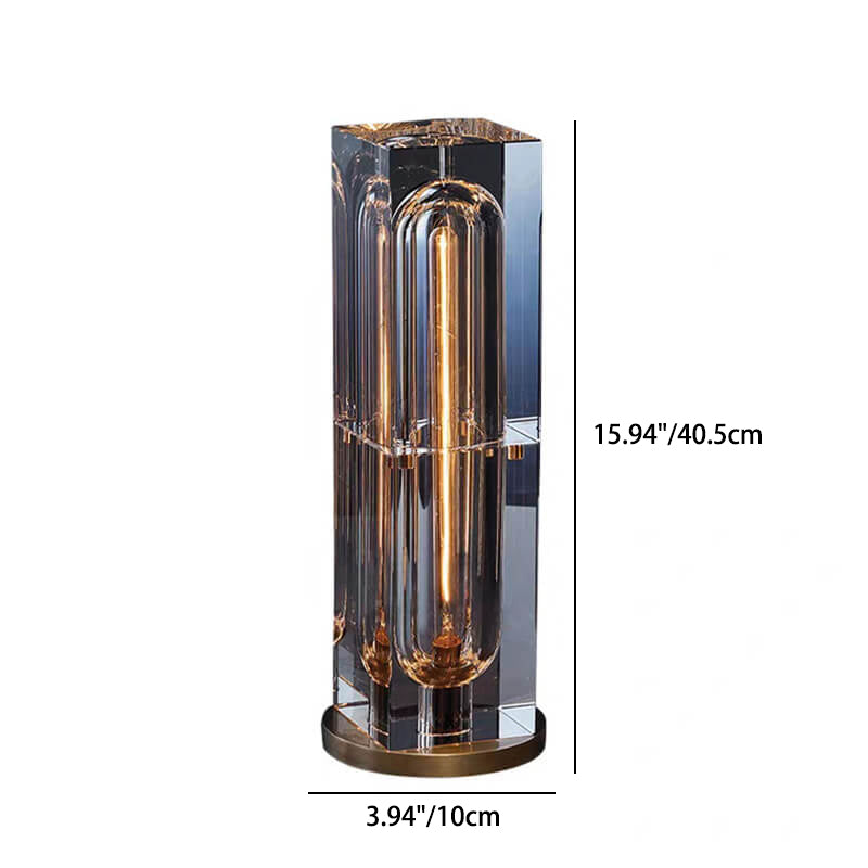 LuxeShine Kristall Tischlampe | Geometrisches Design | Rechteckig oder Quadratisch | 1-flammig