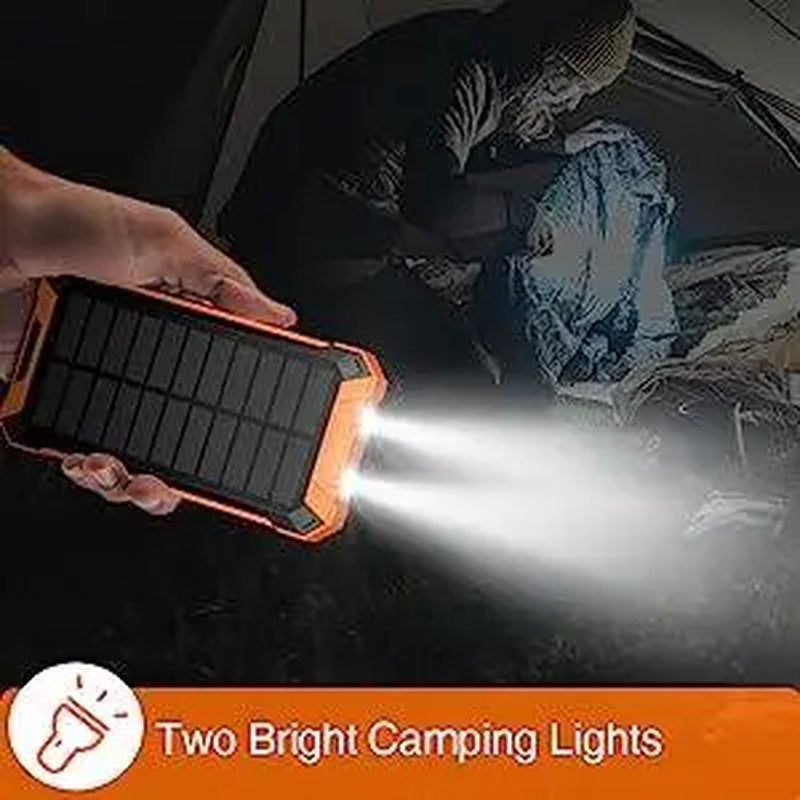 ChargePro Solar Powerbank | Kabelloses Ladegerät | 15W Schnellladefunktion | 6 Ausgänge | Integrierte Kabel | Tragbar & Wasserdicht