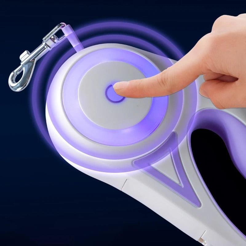 GlowPaw LED Rollleine für Hunde | Beleuchtete, einziehbare Leine | Ergonomisch & Sicher | Für Abendspaziergänge