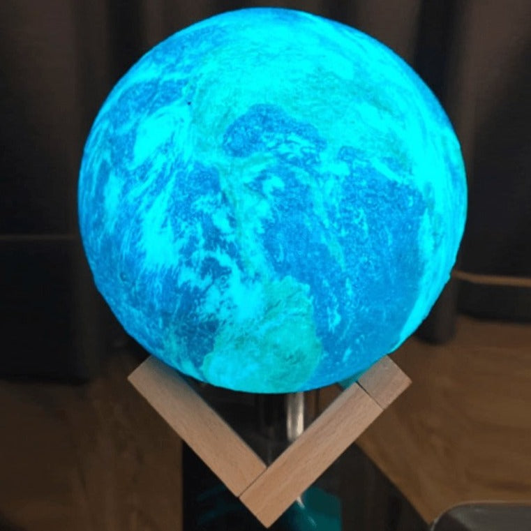 TerraGlow 3D Earth Lampe | LED Nachtlicht mit Farbwechsel | Deko für Zuhause & Kinderzimmer