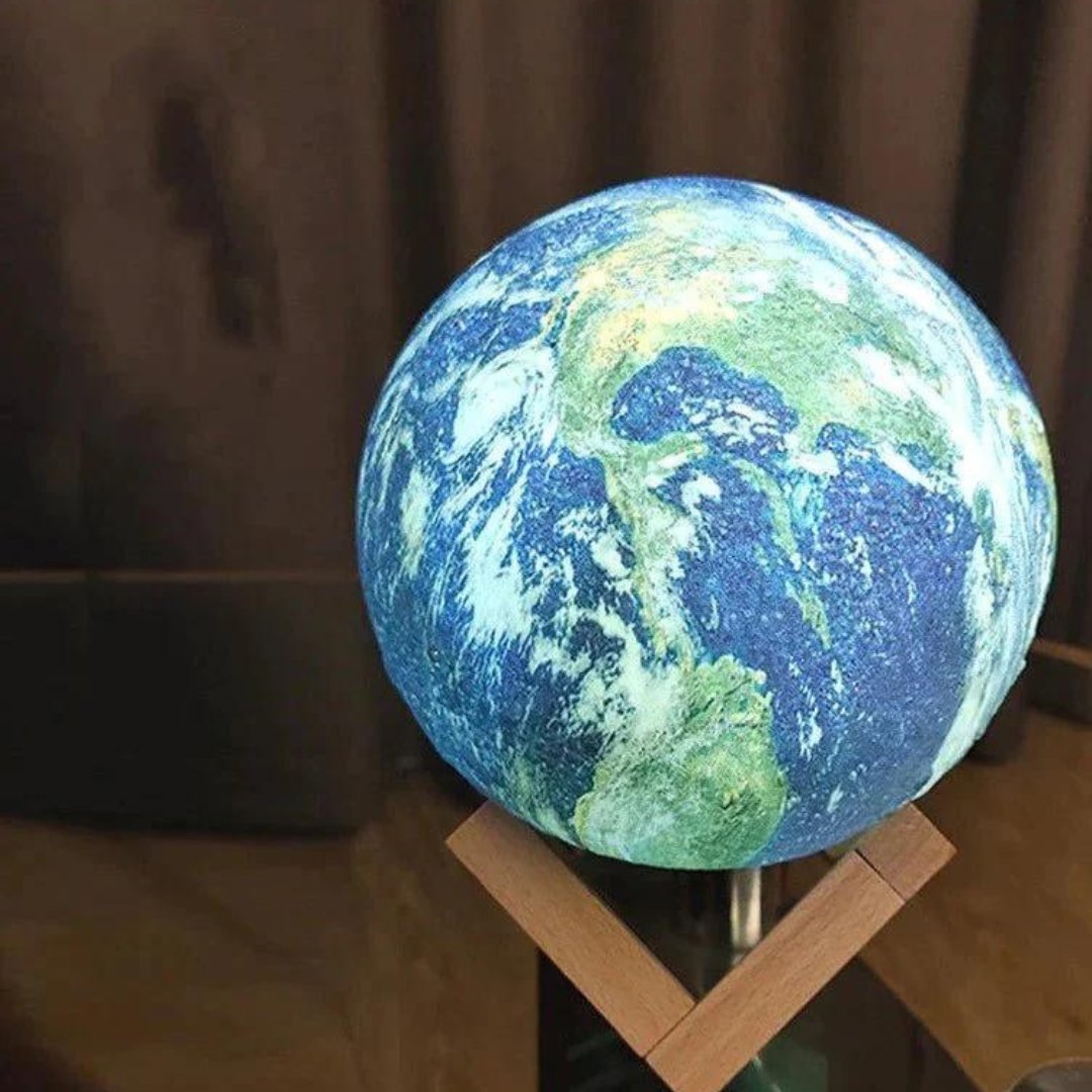 TerraGlow 3D Earth Lampe | LED Nachtlicht mit Farbwechsel | Deko für Zuhause & Kinderzimmer