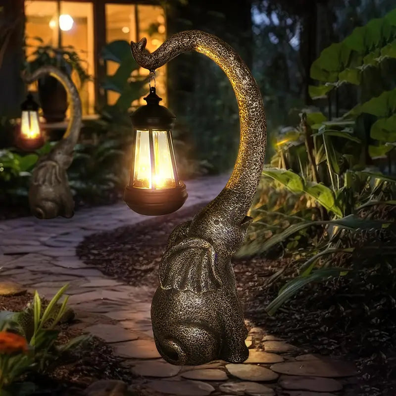 SolarElegance Solar Gartenlampe Enchanted Elephant | Stimmungslicht für Außen | Umweltfreundlich | Garten Deko Lampe