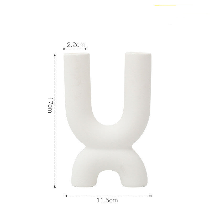 LumiVase Keramik-Kerzenhalter | Moderner weißer Kerzenständer | Deko für Zuhause & festliche Tischdekoration