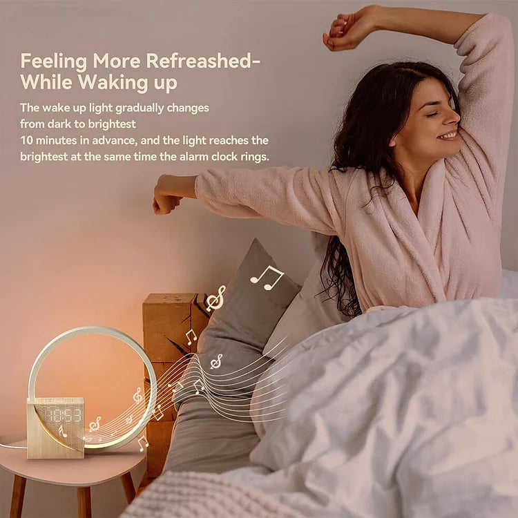 WakeLite Touch Nachttischwecker Licht | Dimmbare LED Lampe | Wecker & Nachtlicht in Einem | Modernes Design
