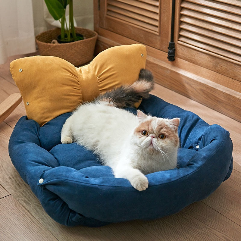 PurrNest Multifunktionales Plüsch Katzenbett | Katzenmatte & Schlafplatz | Bequem & Kuschelig | Modernes Design