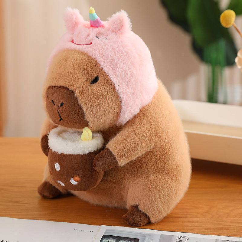 CuddleCapy Kuschelpuppe Plüsch | Capybara & Hase Design | Weiches Kuscheltier in Verschiedenen Stilen & Größen