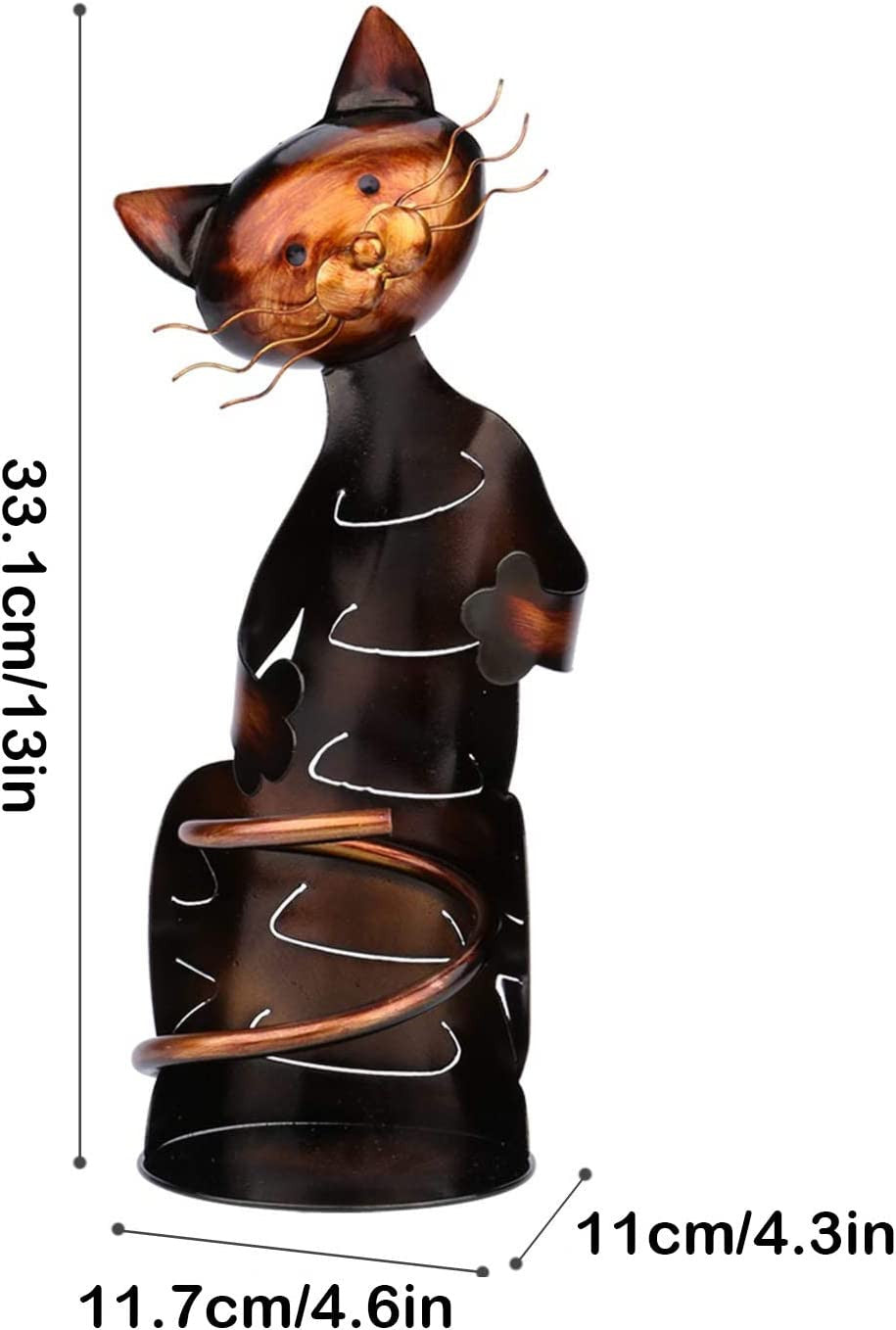 PurrLuxe Umarmende Katze Weinflaschenhalter | Stilvoller Tierdesign Flaschenhalter | Katzenliebhaber Geschenk