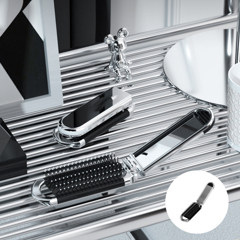 MirrorFlex Reisespiegel-Haarbürste | Klappbar & Kompakt | Praktisches Styling für unterwegs
