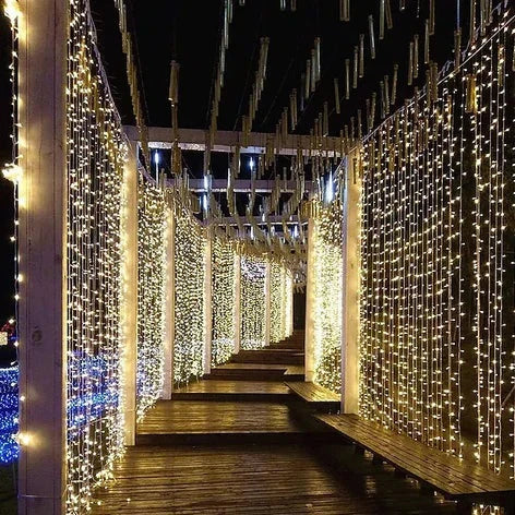 GlitterBeam Solar LED Vorhanglichter | Außen Wasserdicht | Lichterkette für Garten & Terrasse | Deko für Hochzeit & Party