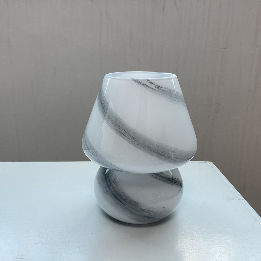 GlowFungi Glas-Pilzlampe | Nordic Design Tischlampe | Stimmungslicht für Zuhause