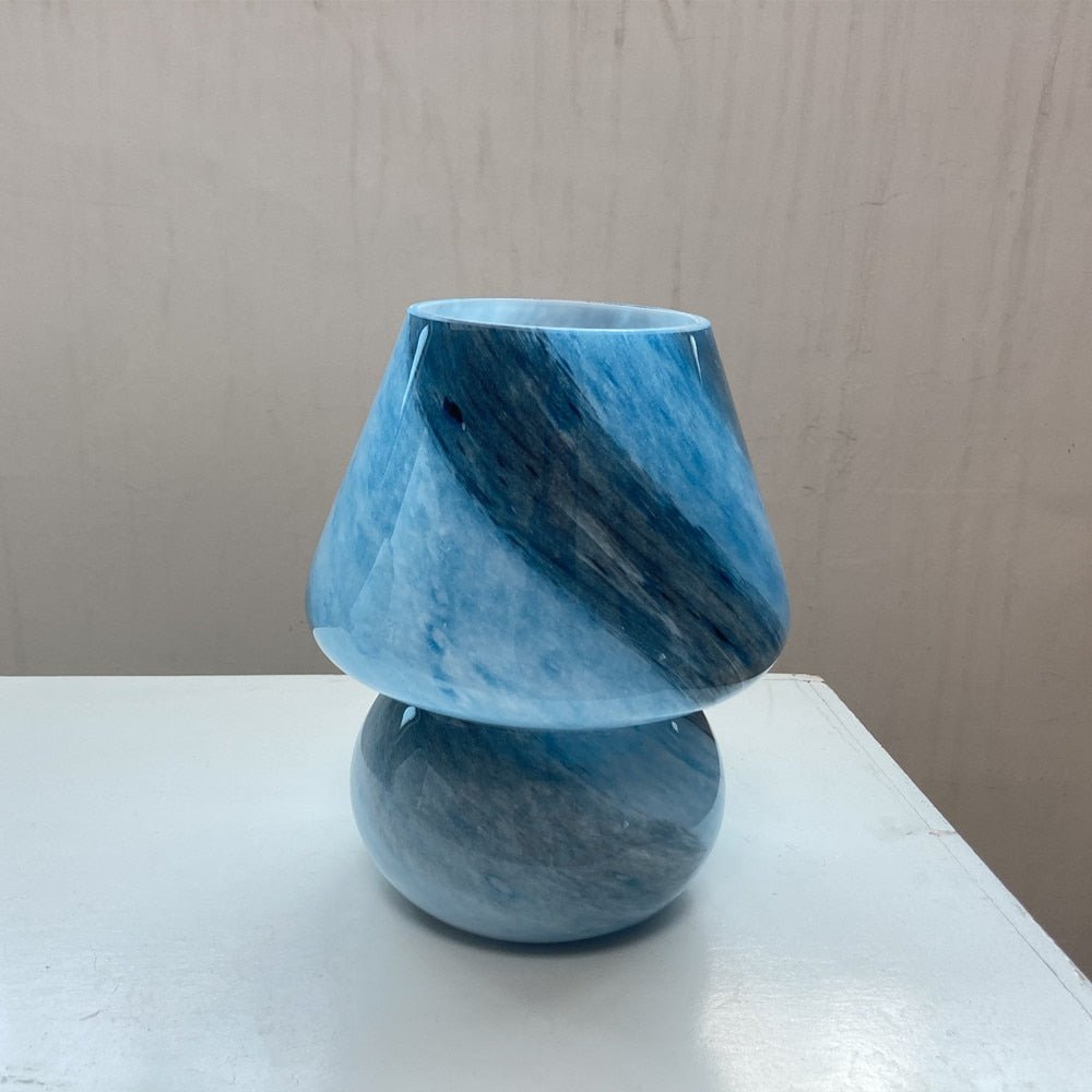 GlowFungi Glas-Pilzlampe | Nordic Design Tischlampe | Stimmungslicht für Zuhause