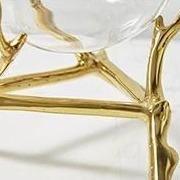 GoldenAura Blättervase | Goldene Deko-Vase | Handgefertigte Keramikvase | Elegantes Wohnaccessoire