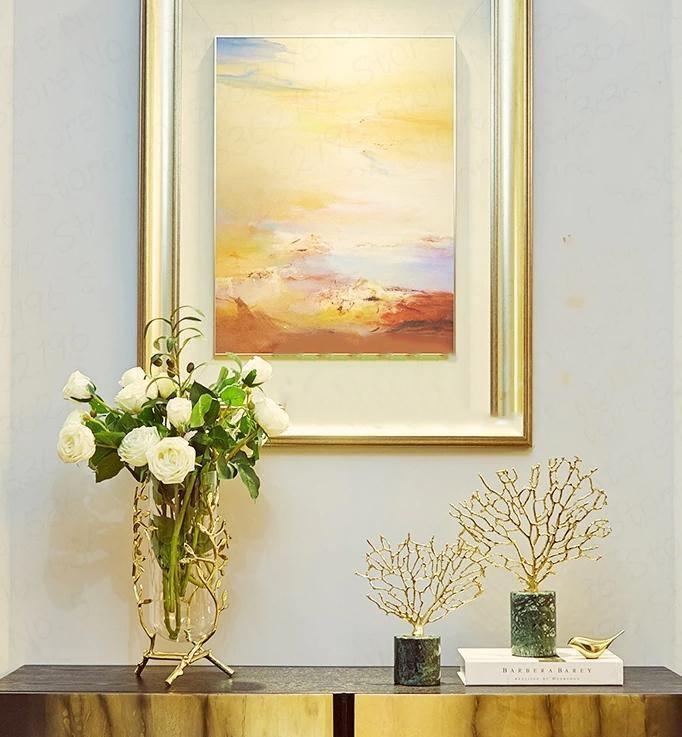 GoldenAura Blättervase | Goldene Deko-Vase | Handgefertigte Keramikvase | Elegantes Wohnaccessoire