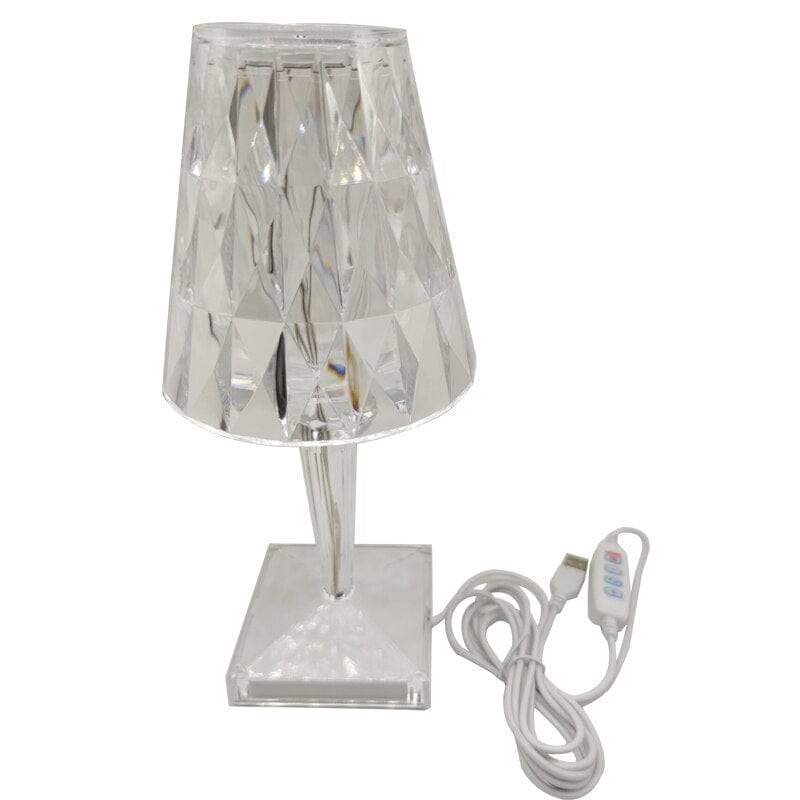 GlowCrystal LED-Diamant Tischlampe | Stimmungslicht | Kristall-Look | Kabellose Eleganz für Zuhause