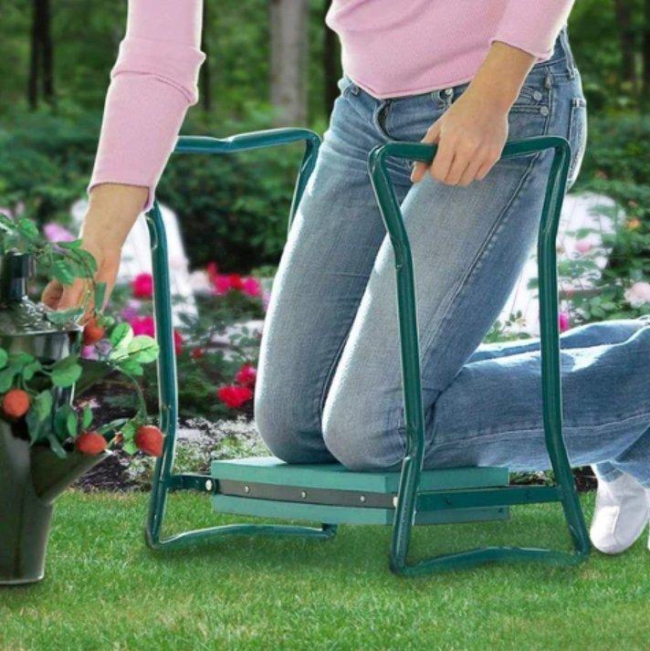 GardenEase Klappbare Ergonomische Gärtnerbank | Kniebank mit Sitzfunktion | Bequem & Platzsparend