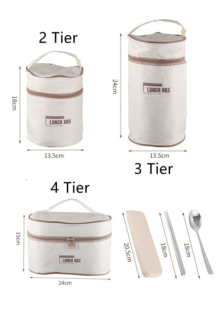ThermoTote Edelstahl Lunchbox | Isoliert | Auslaufsicher | Ideal für Arbeit und Schule