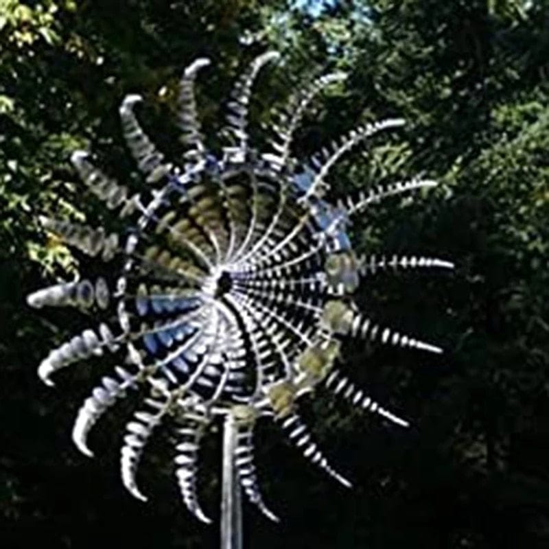 WindMotion Kinetische Windmühle aus Metall | Einzigartige Gartenkunst | Magische Skulptur für den Außenbereich