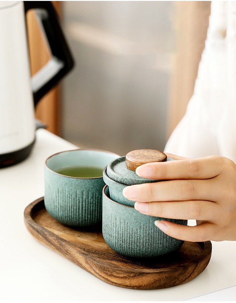 TravelBrew Gaiwan Teeset | Kungfu-Teezeremonie für unterwegs | Ideales Reisegeschenk mit Teekanne & Teetasse