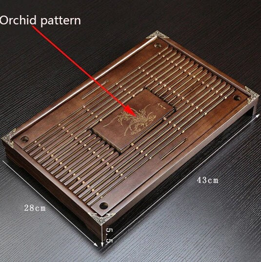 TeaFlow Kung-Fu Teebretttisch | Teetablett mit Wasserspeicher | Traditionelles Design für Teezeremonien & Dekoration