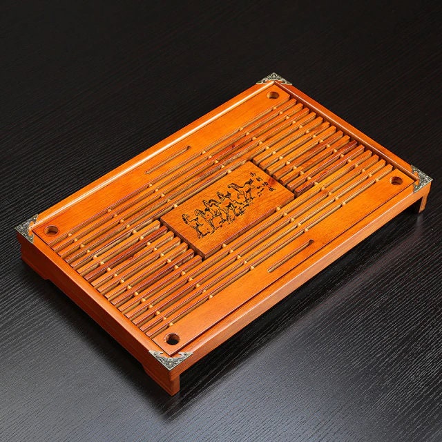TeaFlow Kung-Fu Teebretttisch | Teetablett mit Wasserspeicher | Traditionelles Design für Teezeremonien & Dekoration