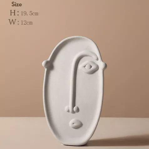 VasoArt Modern Face Keramikvase | Abstraktes Design | Dekorative Eleganz für Zuhause