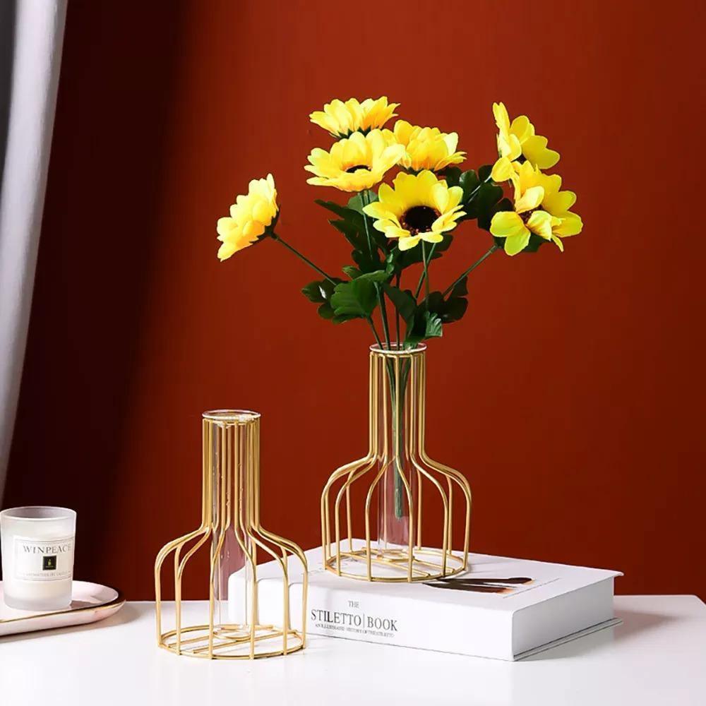 VaseTech Testrohr-Vase mit Metallständer | Modernes Design | Minimalistische Dekoration für Zuhause & Büro