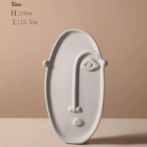 VasoArt Modern Face Keramikvase | Abstraktes Design | Dekorative Eleganz für Zuhause