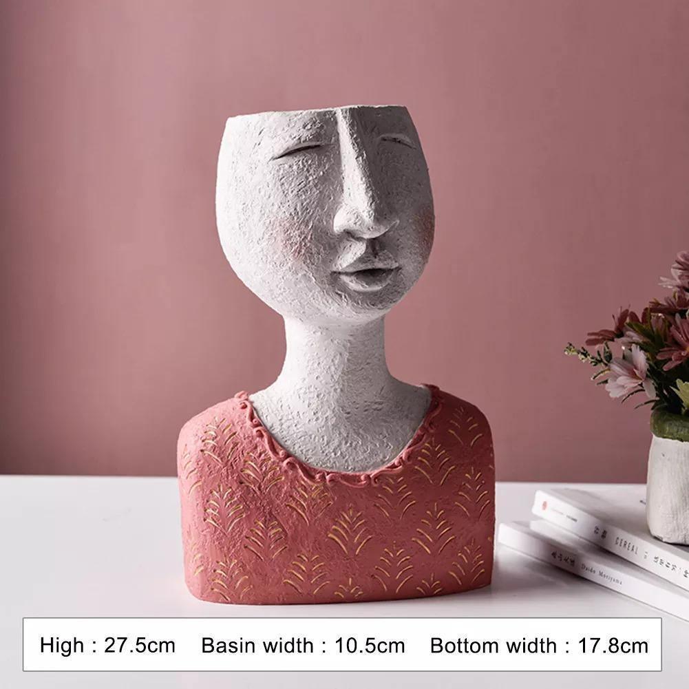 PersonaPot Karikatur-Gesichtskulptur Pflanztopf | Künstlerisches Design | Dekoration für Zuhause