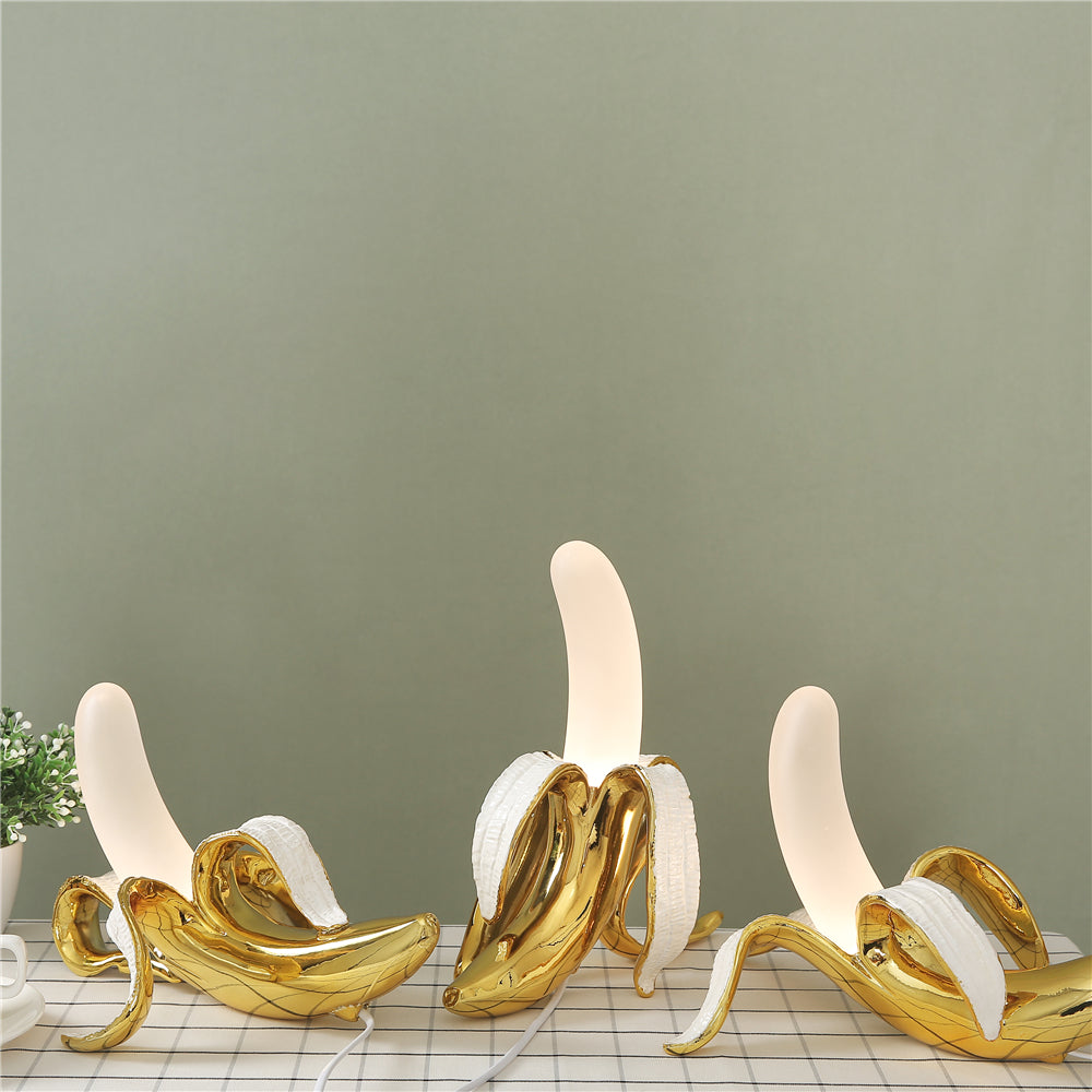 GoldenGlow Art Deco Tischlampe | Banane Design | Modern & Stilvoll | Elegante Beleuchtung