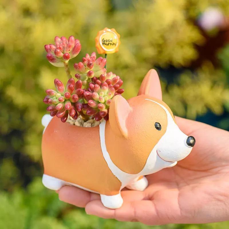 CorgiGlow Pflanzenhalter | Niedlicher Blumentopf | Deko für Zuhause & Büro