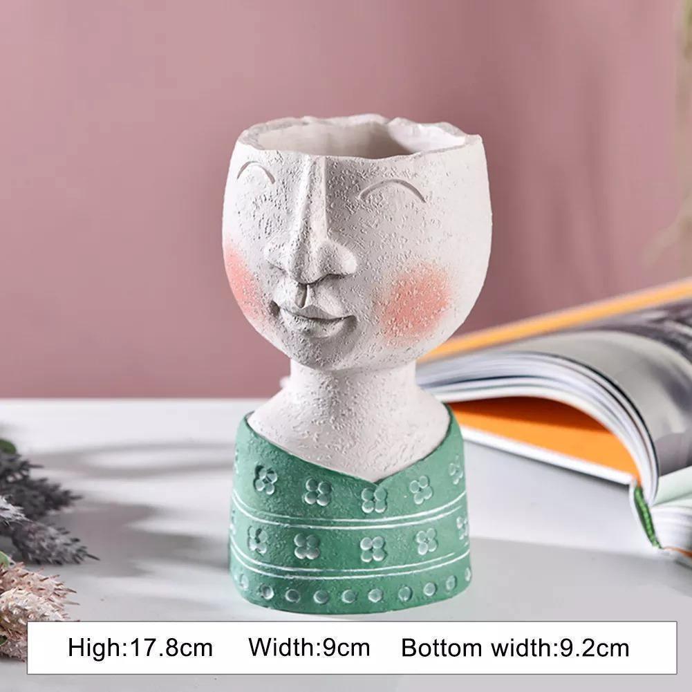 PersonaPot Karikatur-Gesichtskulptur Pflanztopf | Künstlerisches Design | Dekoration für Zuhause