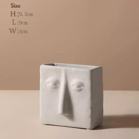 VasoArt Modern Face Keramikvase | Abstraktes Design | Dekorative Eleganz für Zuhause