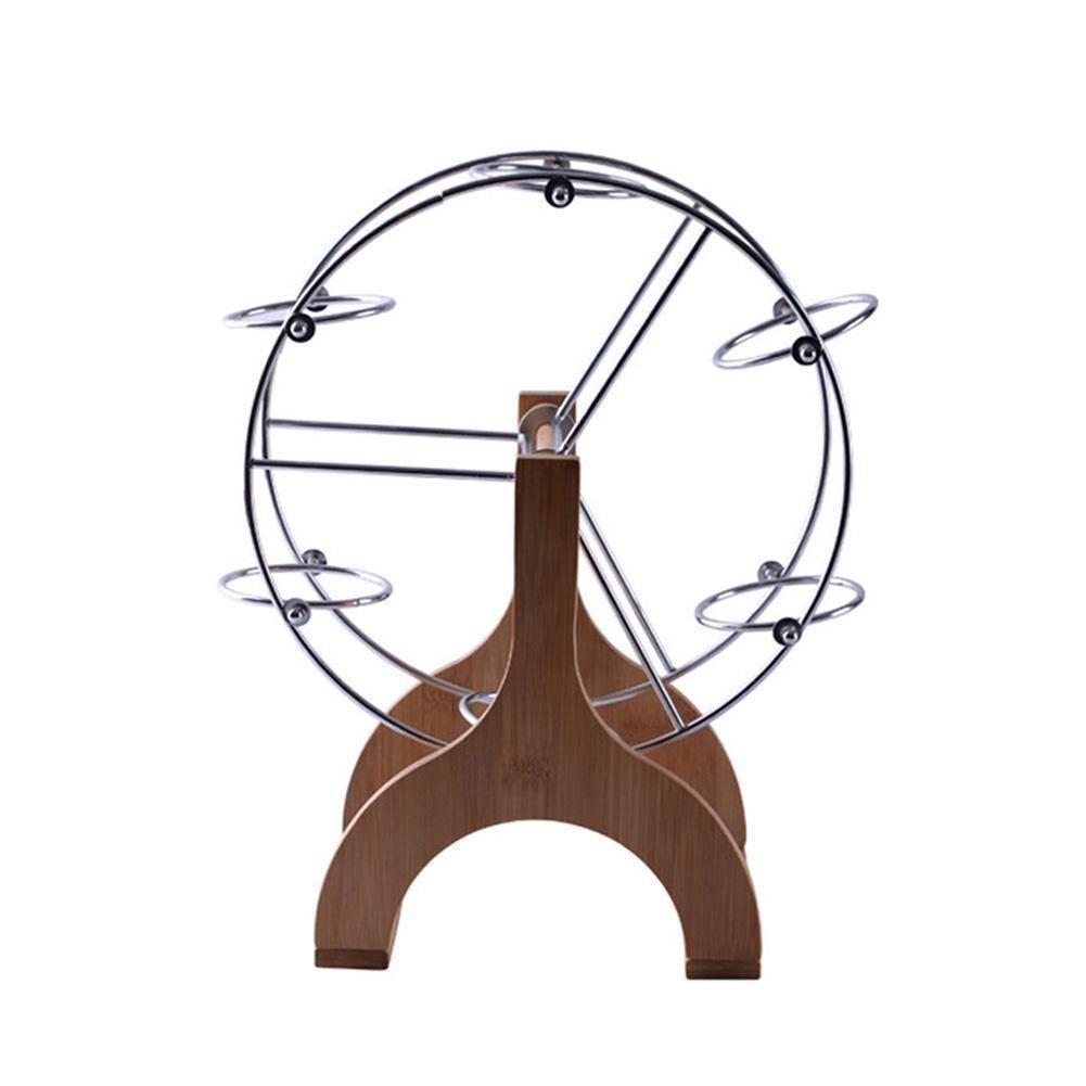 PlanterWheel Holz-Karussell mit Keramik Sukkulententöpfen | Stilvolle Pflanzen-Deko | Rotierende Eleganz