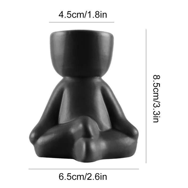 MiniMensch Keramik Sukkulenten Pflanztopf | Verspielte Figur Deko | Handgefertigter Pflanzentopf für Zuhause