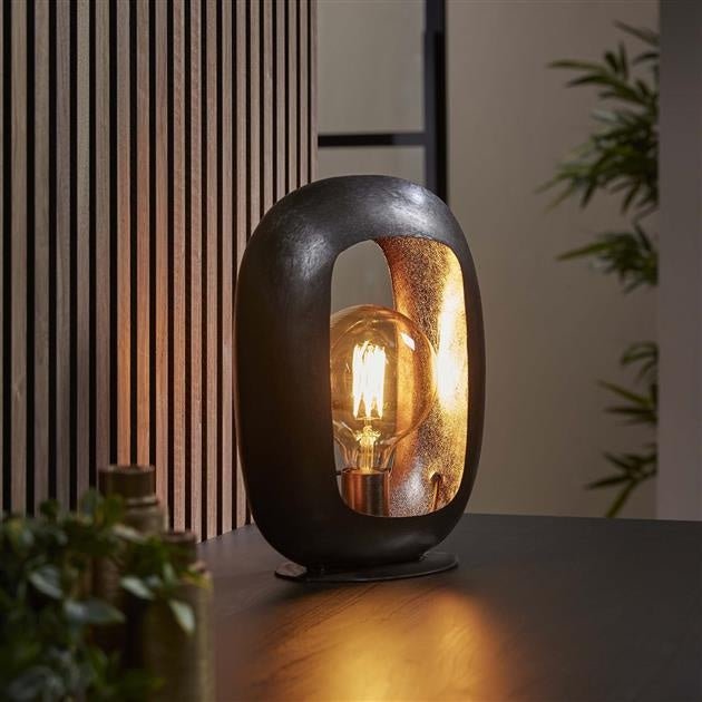 EleganceLight Tischlampe Schwarz-Nickel | Modernes Design | Stimmungsvolle Beleuchtung für Wohn- & Schlafzimmer