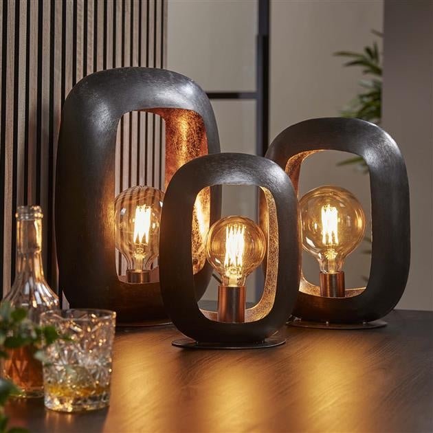 EleganceLight Tischlampe Schwarz-Nickel | Modernes Design | Stimmungsvolle Beleuchtung für Wohn- & Schlafzimmer