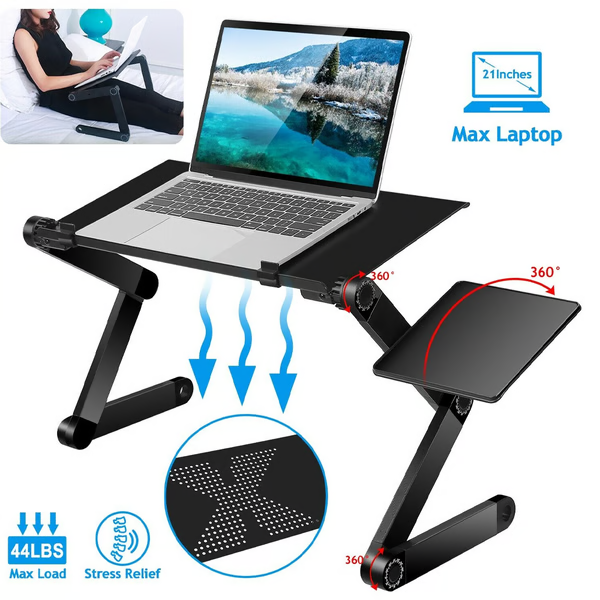 Elevate360 Ergonomischer Laptopständer | Höhenverstellbar & 360° drehbar | Flexibler Notebookhalter für Zuhause & Büro