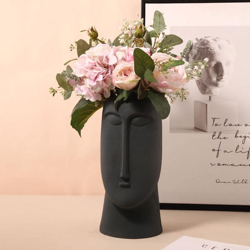 ArtVisage Abstrakte Gesichtsvase | Skulpturales Design | Handgefertigte Deko-Vase | Modernes Wohnaccessoire