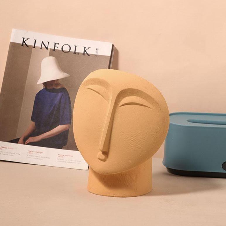 ArtVisage Abstrakte Gesichtsvase | Skulpturales Design | Handgefertigte Deko-Vase | Modernes Wohnaccessoire