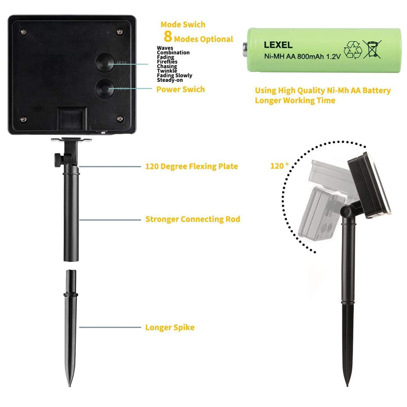 LumenVibe Solar Lichterkette für Außen | Wasserdicht | Solar-Gartenbeleuchtung | Stimmungsvolle Dekoration