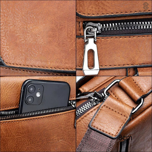 LeatherLux Elegante Lederschultertasche | Hochwertiges Design | Praktisch & Stilvoll für Alltag & Büro