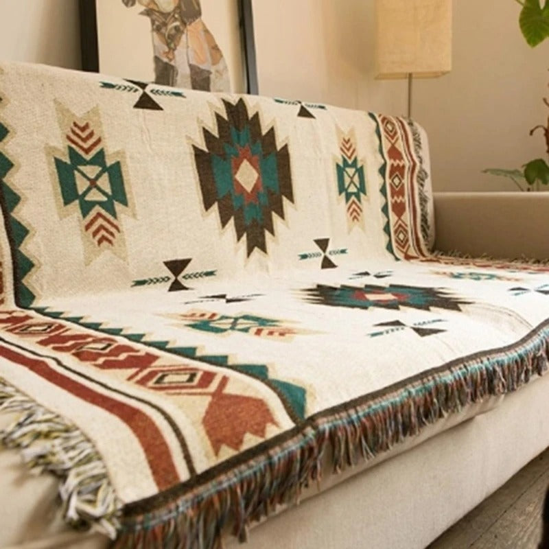 BohoTribe Decke im Tribal-Stil | Bohème Design | Für Innen- & Außenbereich | Weich & Vielseitig