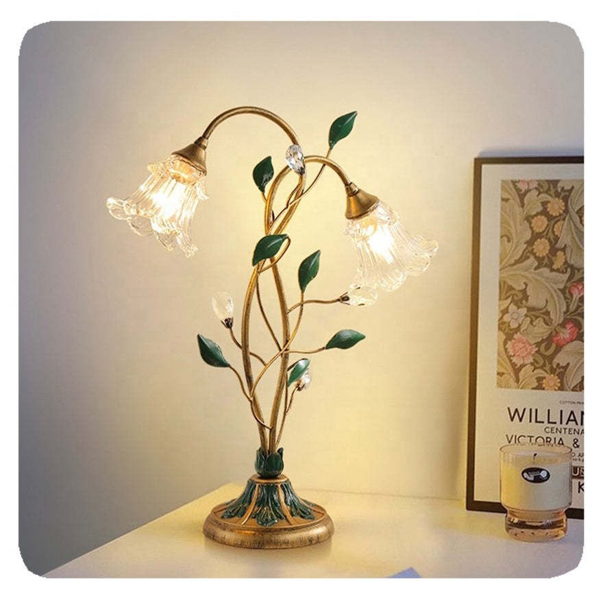 FleurGlow Französisch Blume Tischlampe | Elegantes Design | Perfekte Deko für Zuhause