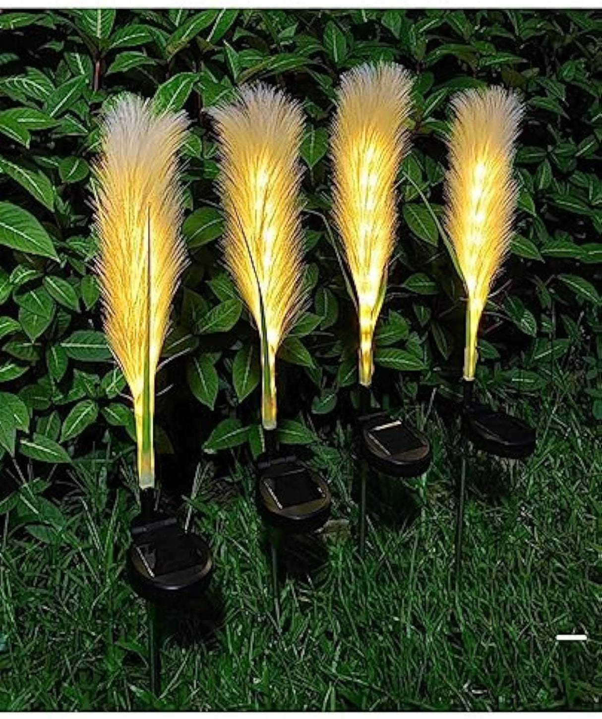SolaraGlow Fiber Reed Solar Außenleuchte | Solar Gartenlampe | Wetterfest | Dekorativ & Energiesparend