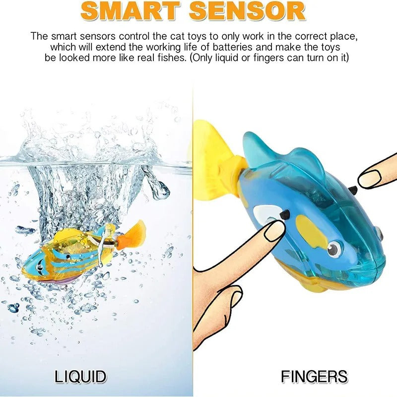 KittyMotion Elektronischer Fisch | Interaktives Katzenspielzeug | Bewegungssensor | Stressabbau für Katzen